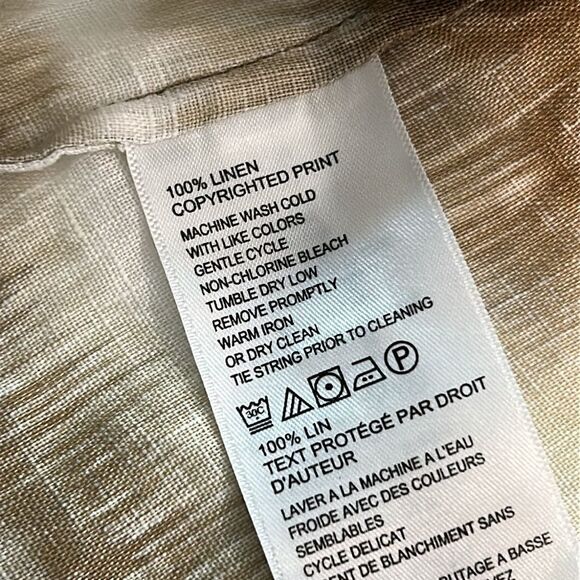 Tommy Bahama brown and white tie-dye 100% linen top size medium - Picture 7 of 7